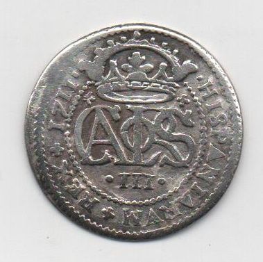 ESPAÑA CARLOS III EL PRETENDIENTE DEL AÑO 1711 DE 2 REALES